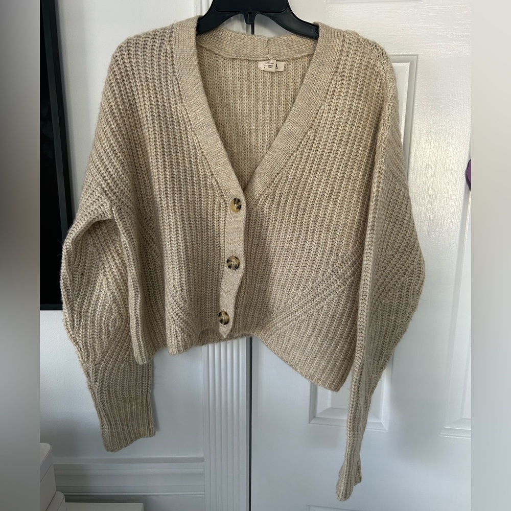 Women's Beige Cardigan Sweater